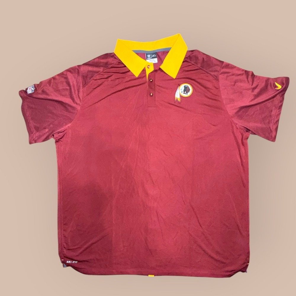 Nike Dri-FIT Washington Redskins Polo Shirt Mens 3XL NFL On Field Burgundy